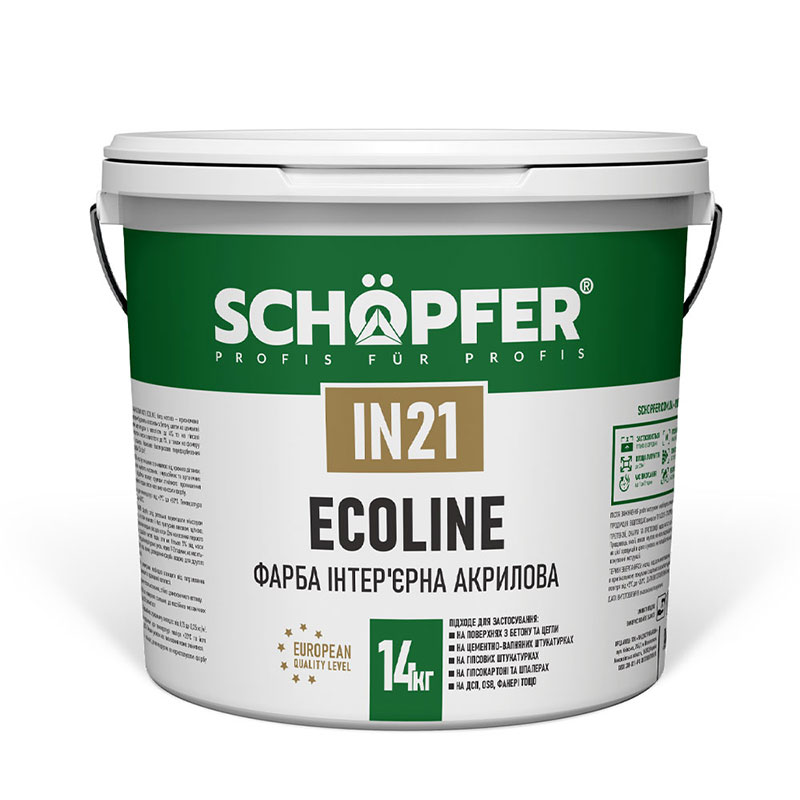 Фарба акрилова інтер'єрна IN-21 ECOLINE 14,0кг SCHÖPFER